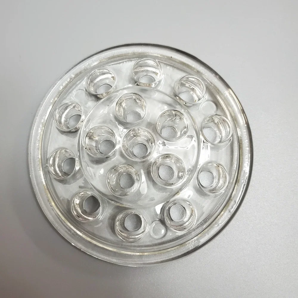 Vintage Flower Frog Clear Glass‎ Round Floral Arrangement 16 Holes